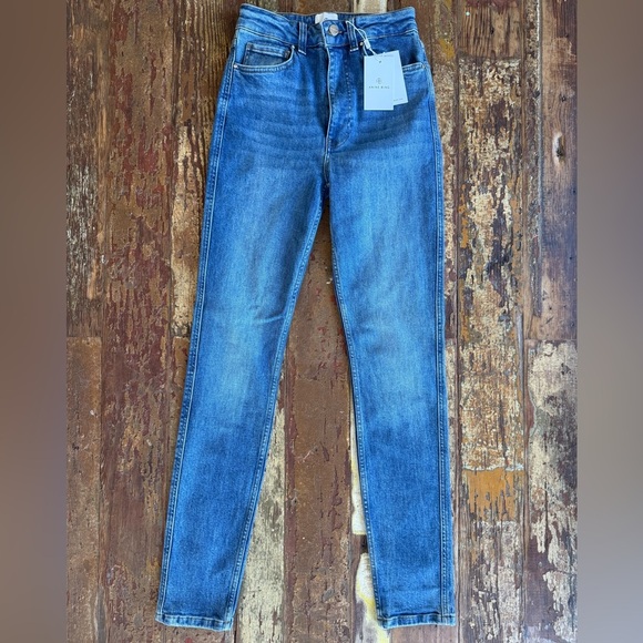 NWT Anine Bing Beck High Rise Skinny Blue Women's Jeans | Size 28 - Picture 8 of 9
